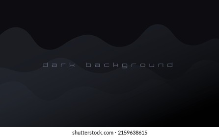 Dark vector wave luxury background. Minimalist elegant premium design. Dynamic black shapes composition with Modern Abstract design for Landing page template, wallpaper, poster, flyer, digital board