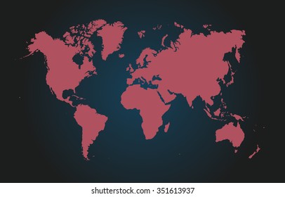 Outline Map World On Dark Background Stock Vector (Royalty Free) 1914852910