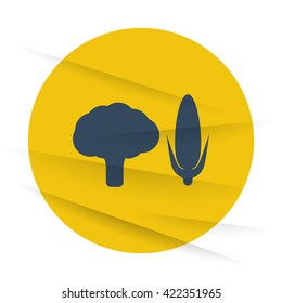 Dark Vegetables icon label on wrinkled paper