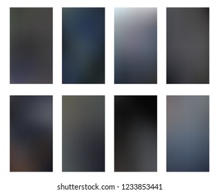Dark vertical hd background smartphone screen mobile wallpaper set. Vector illustration.