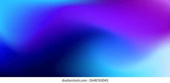 Fundo de gradiente vibrante escuro com mistura suave de tons azuis, violetas e ciano. Perfeito para designs digitais modernos, temas de tecnologia ou apresentações abstratas. Design indefinido. Vetor EPS10.