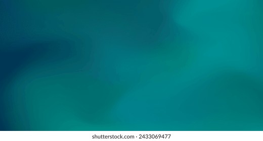 Dark vibrant vector aquamarine blue and green blur mesh gradient background. Smooth digital watercolor wavy marine water landscape for web design, technology business concept