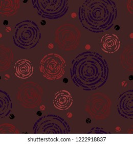 Dark vintage seamless pattern. Intermittent circles print for textiles. Vector illustration.