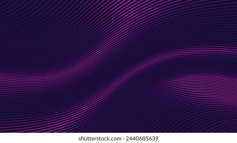 Dark violet background with lines curve fluid design. Vector illustration 