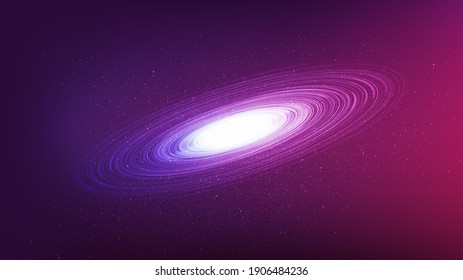 Dark Violet Black Hole on Galaxy Background.planet and physics concept design,vector illustration.