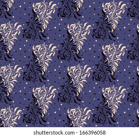 Dark Violet Floral Seamless Pattern