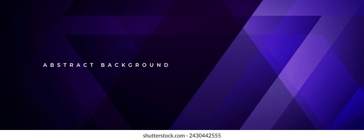 Banner amplio abstracto moderno violeta oscuro con formas geométricas. Fondo abstracto púrpura oscuro. Ilustración de vector