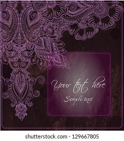 Dark violet ornamental postcard