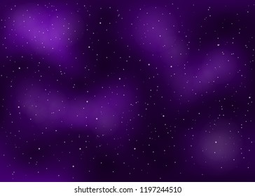 Dark violet outer space background with stars.