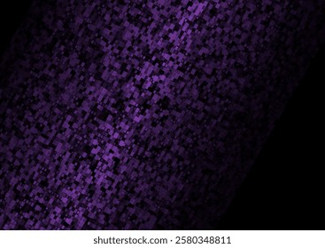 Dark violet small squares mosaic texture abstract geometric background. Vector technology design