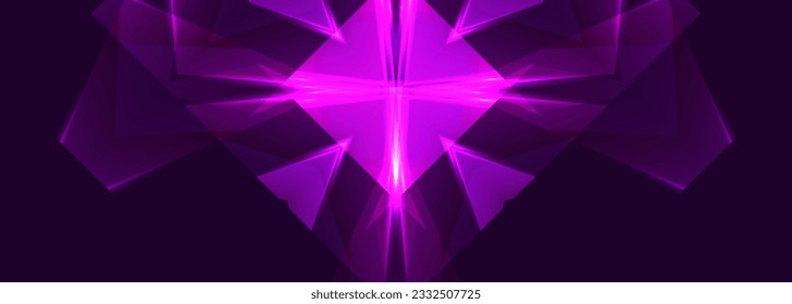 Dark violet vector abstract wide background with futuristic glowing abstract pattern. Dark purple modern banner vector illustration.