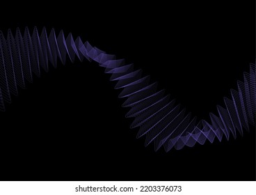 Dark violet zigzag wavy lines abstract futuristic background. Geometry vector design