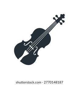 Dark violin shape music instrument icon
