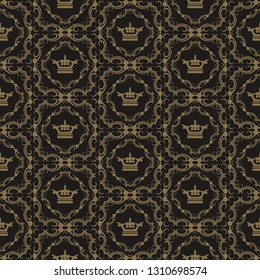 Dark wallpaper background pattern in royal style for your design. vector graphics.