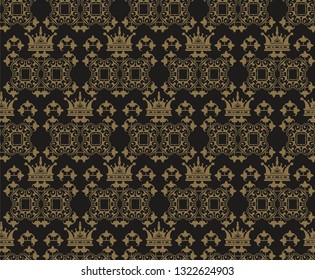 Dark wallpaper background pattern in royal style. Vector 