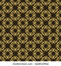 Dark Wallpaper with a geometric gold pattern on a black background, vector