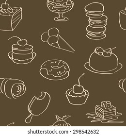 dark wallpaper with hand drawn sweets