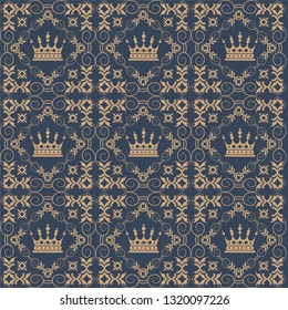 Dark wallpaper in royal style, background texture, vector graphics
