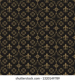 Dark wallpaper in royal style, vector image