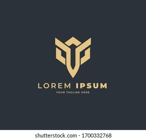 dark warrior logo design vector