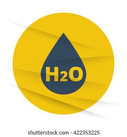 Dark Water icon label on wrinkled paper