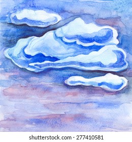 dark watercolor clouds  watercolor vector background