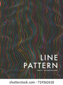Dark Wavy Line Pattern, Abstract Illustration 

