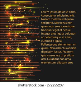 Dark wavy lines and particles.light lines for your text.