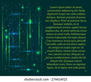 Dark wavy lines and particles.light lines for your text.
