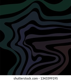 Dark wavy pattern. Zigzag lines of black and brown colors. Three-dimensional illusion
