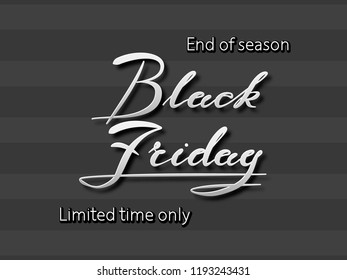 Dark web banner for black Friday . Modern white billboard on black background . Concept of advertising for seasonal offer with glowing neon text.