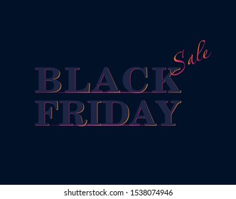 Dark web banner for black Friday sale. Concept of advertising for seasonal offer with glowing neon text.