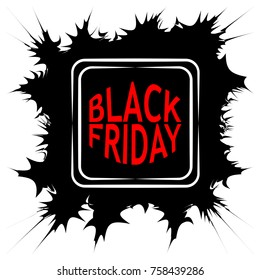 Dark web banner for black Friday sale.  vector frame form cracks scribble Doodle, pop art style Speech Bubble boom