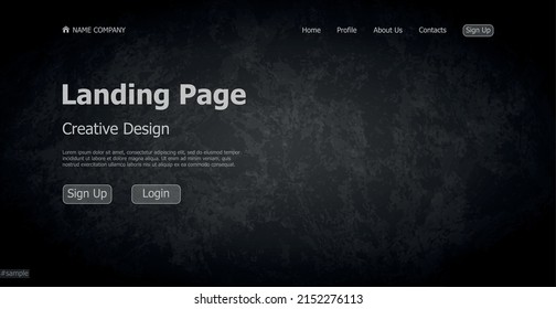 Dark web landing page template digital website landing page design concept - Vector illustration