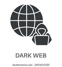 Dark Web Simple Style Glyph Design Vector