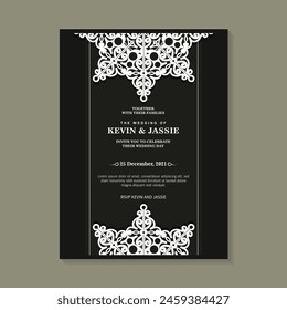 Dunkle Hochzeitseinladung Mandala Design Hintergrund