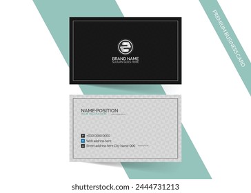 Dark and white business card template design, corporate visiting card, name card design