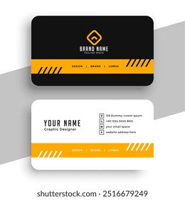dark and white business visiting card template for company info vector