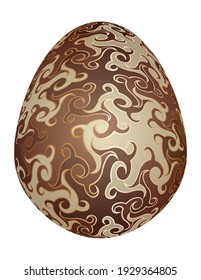 Dark and white chocolate egg. 