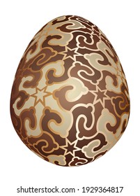 Dark and white chocolate egg. 