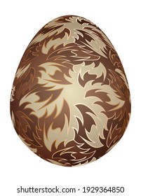 Dark and white chocolate egg. 
