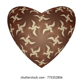 Dark and white chocolate heart
