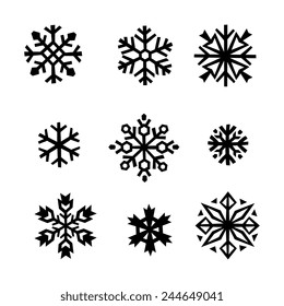 Snowflake Icons Set Winter Snowflakes Winter Stock Vector (Royalty Free ...