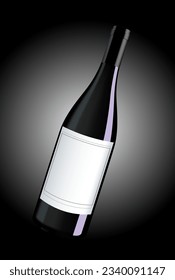 dark wine bottle with white label