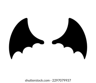 dark wing silhouette evil devil in the shadows Scary bat wings on Halloween night.