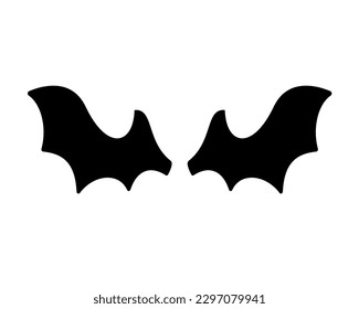dark wing silhouette evil devil in the shadows Scary bat wings on Halloween night.