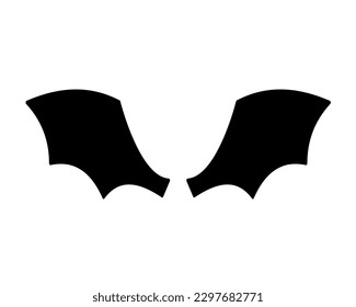 dark wing silhouette evil devil in the shadows Scary bat wings on Halloween night.