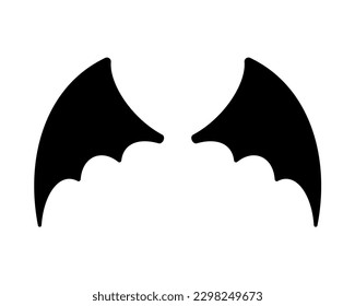 dark wing silhouette evil devil in the shadows Scary bat wings on Halloween night.