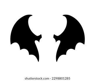 dark wing silhouette evil devil in the shadows Scary bat wings on Halloween night.