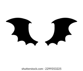 dark wing silhouette evil devil in the shadows Scary bat wings on Halloween night.